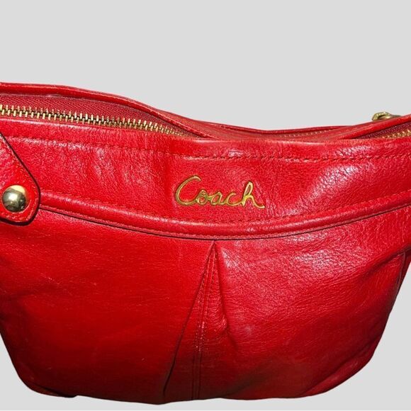 Coach candy apple red hobo bag! Euc! - Picture 10 of 17